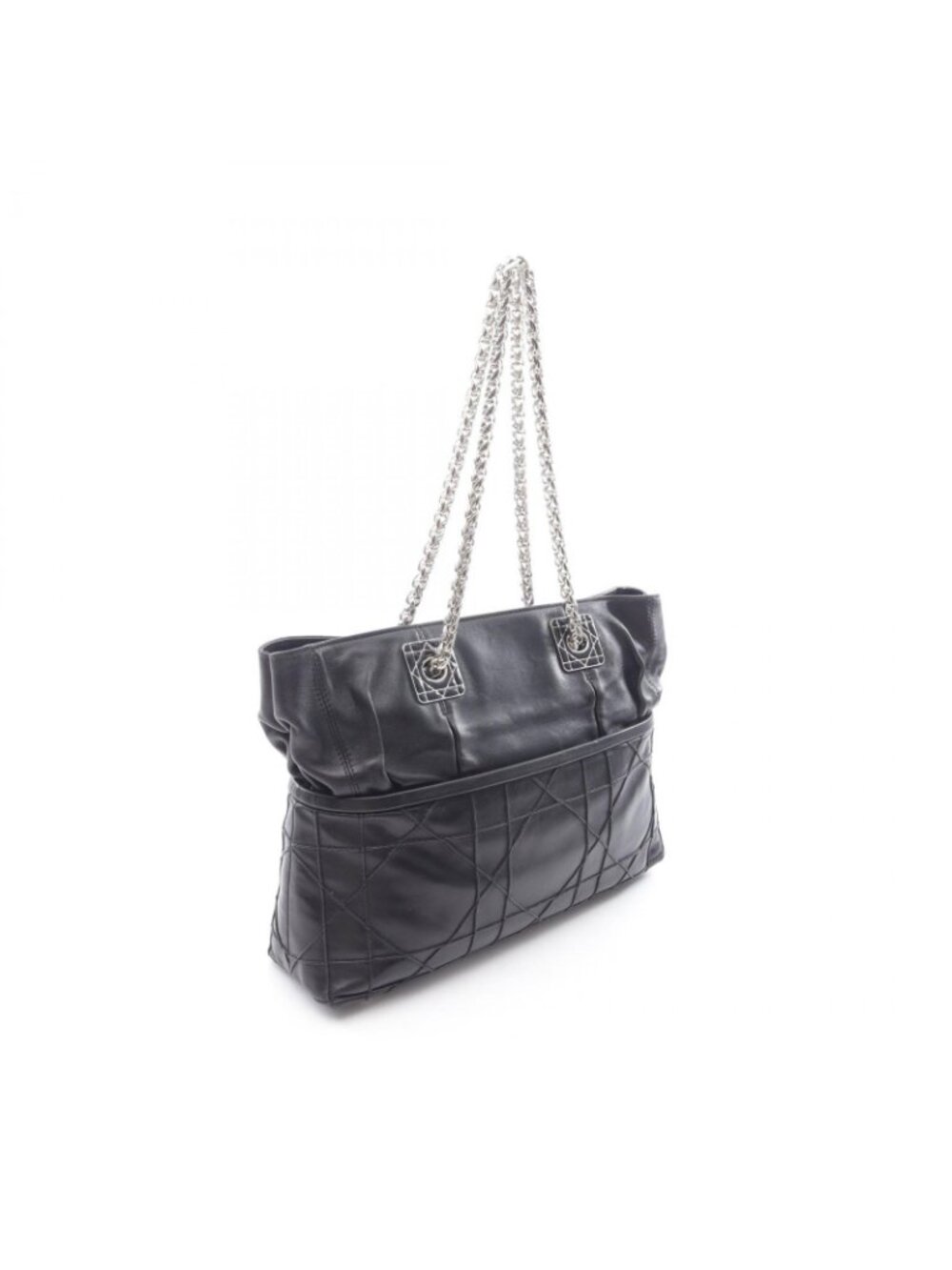Dior Dio Tote Black Leather Granville Che - Picture 2 of 13